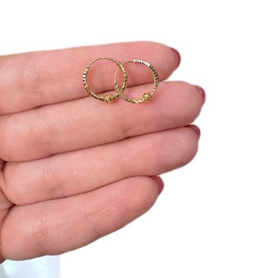 گوشواره حلقه ای تراش با گوی